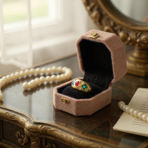 Multi color CZ band ring size 7, NIB - Picture 3 of 11